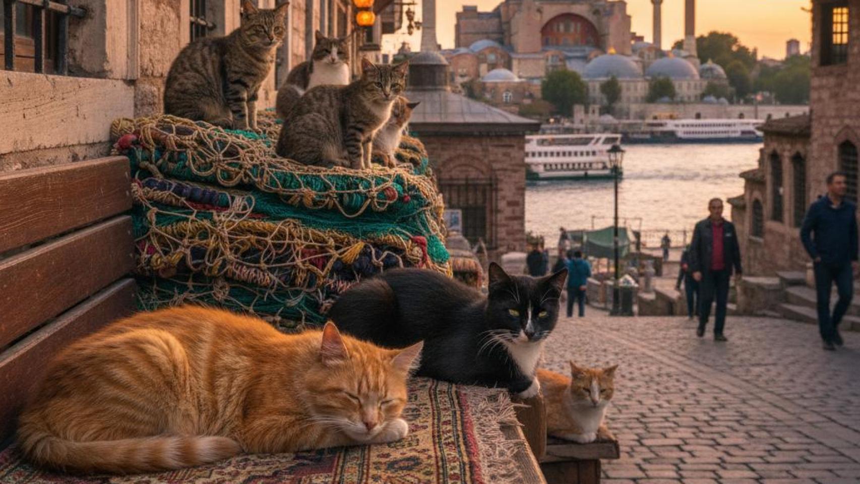 Gatos en Estambul.