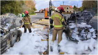 Calcinado por completo un coche en Oleiros (A Coruña).