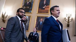 Patel y Ratcliffe, mandamases del FBI y la CIA, en Washington.