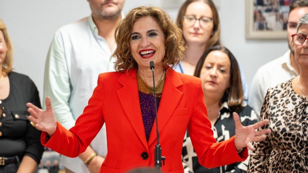 La vicepresidenta de Hacienda, María Jesús Montero, en un acto del PSOE con mujeres en Cádiz.