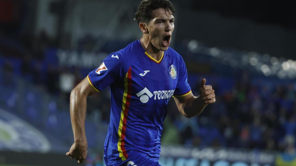 Mario Martín celebra el gol marcado ante el Girona.