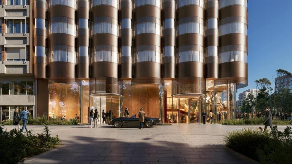 Render del exterior del hotel de General Perón, 27.