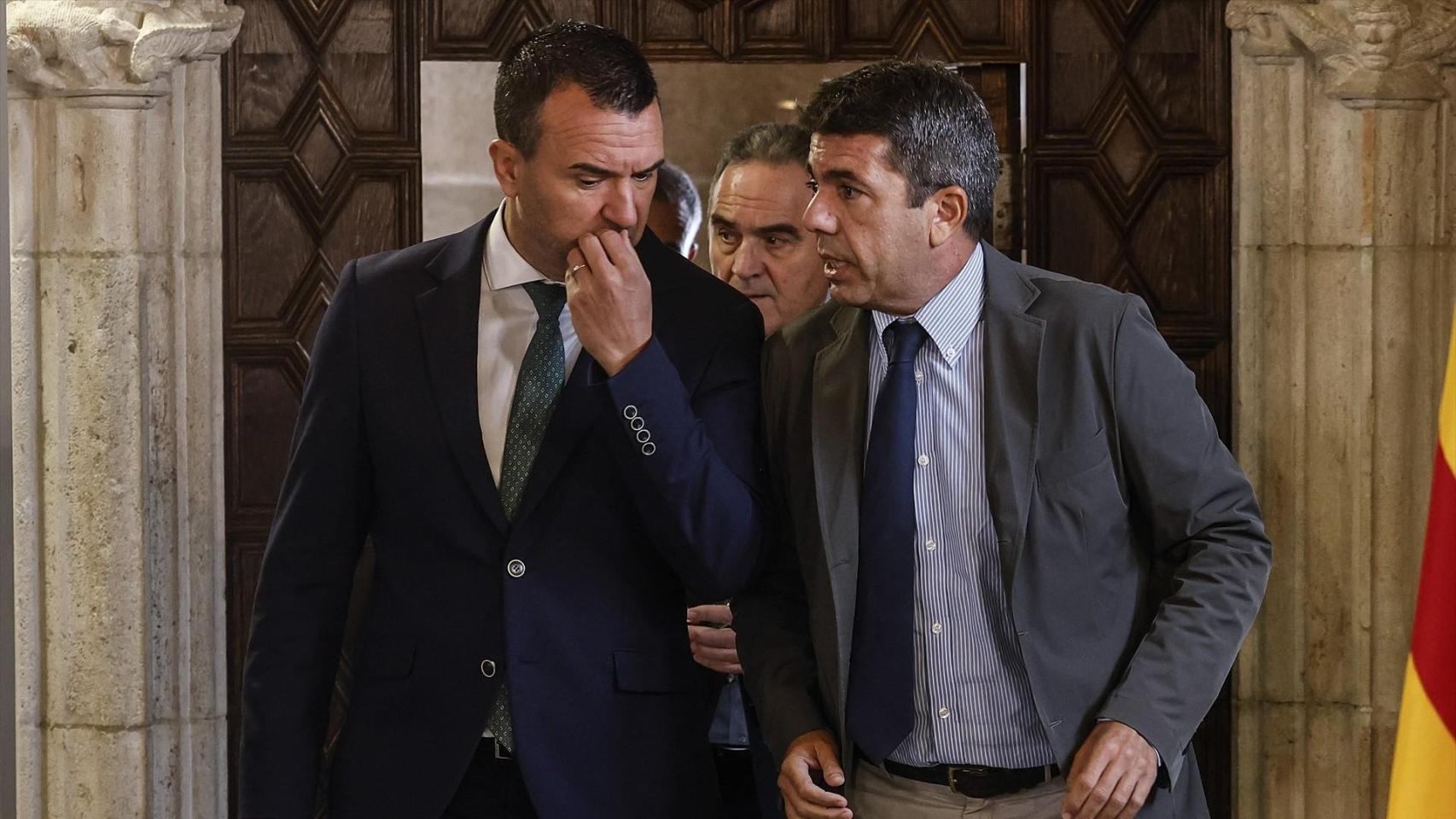 Vicente Mompó y Carlos Mazón, en el Palau de la Generalitat. Rober Solsona / EP