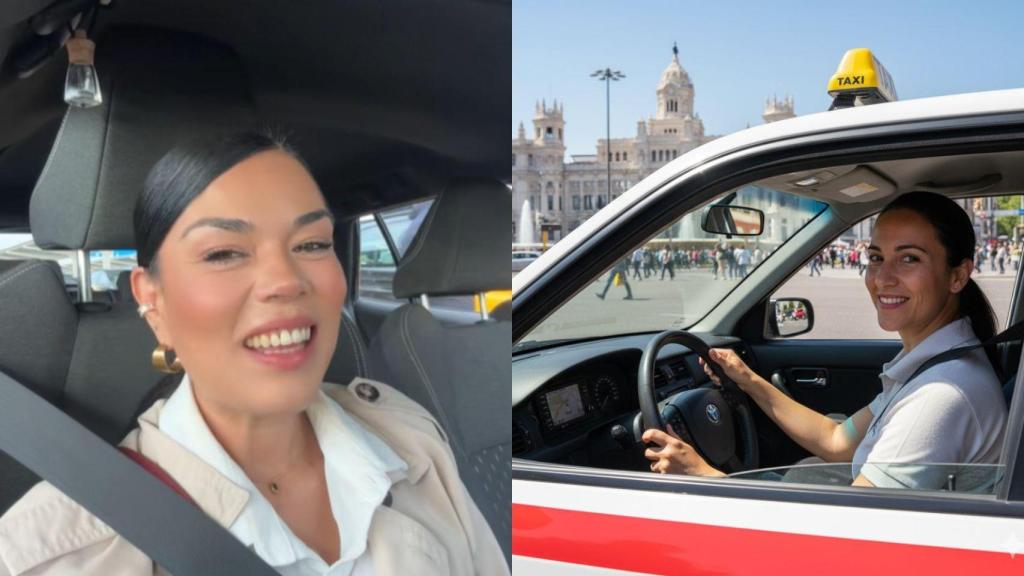 Lorena y una taxista creada con IA.