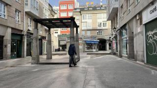 Una calle de A Coruña esta mañana.