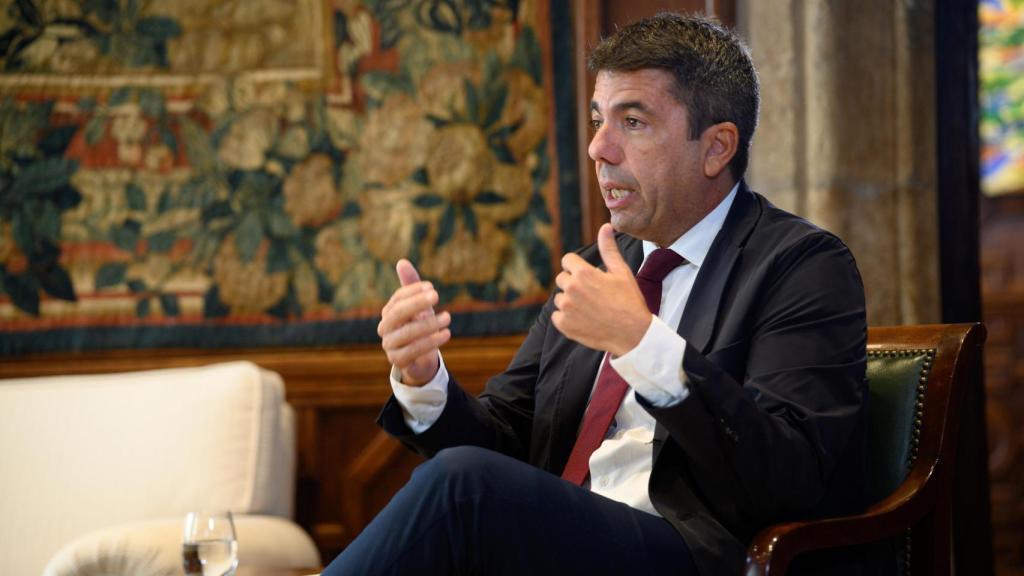 Carlos Mazón, durante la entrevista concedida a EL ESPAÑOL.