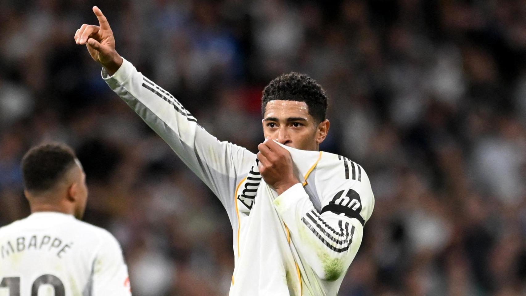 Bellingham celebra el gol marcado ante el Valencia.