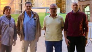 Miguel Luzón, Manolo Grande, José Luis Ruiz y José Miguel Fiestas, trabajadores de la construcción.