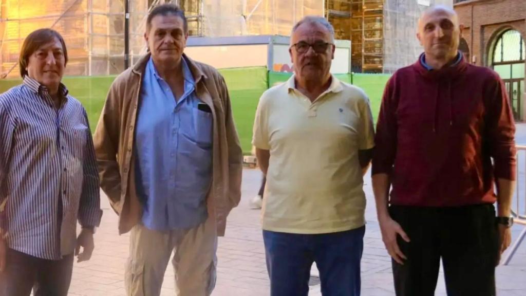 Miguel Luzón, Manolo Grande, José Luis Ruiz y José Miguel Fiestas, trabajadores de la construcción