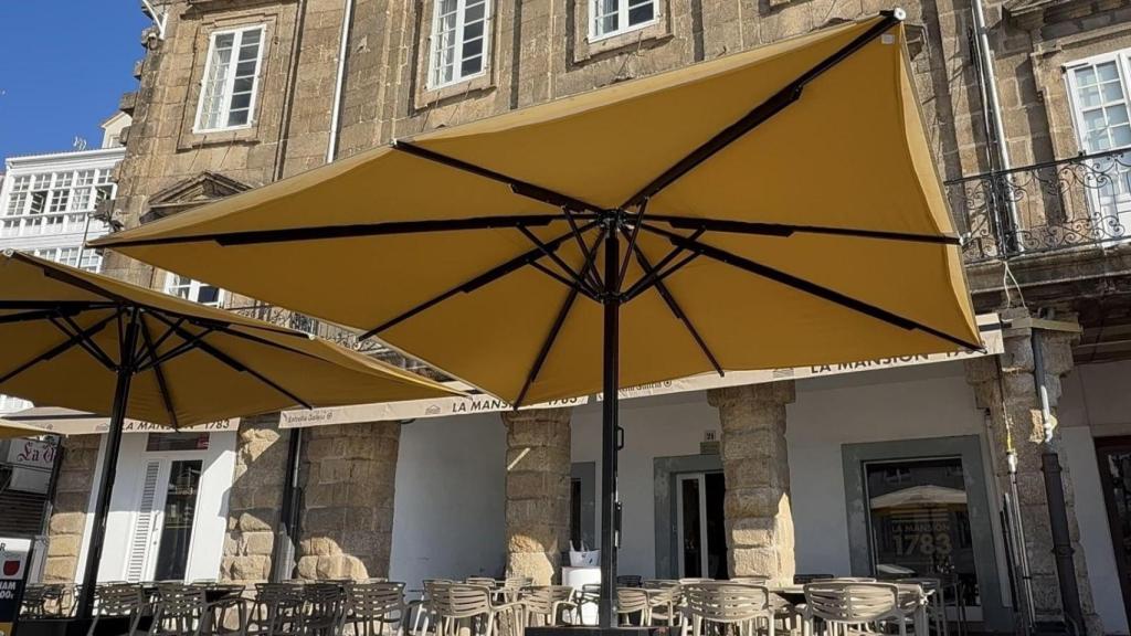 El sistema en acción en una terraza de A Coruña