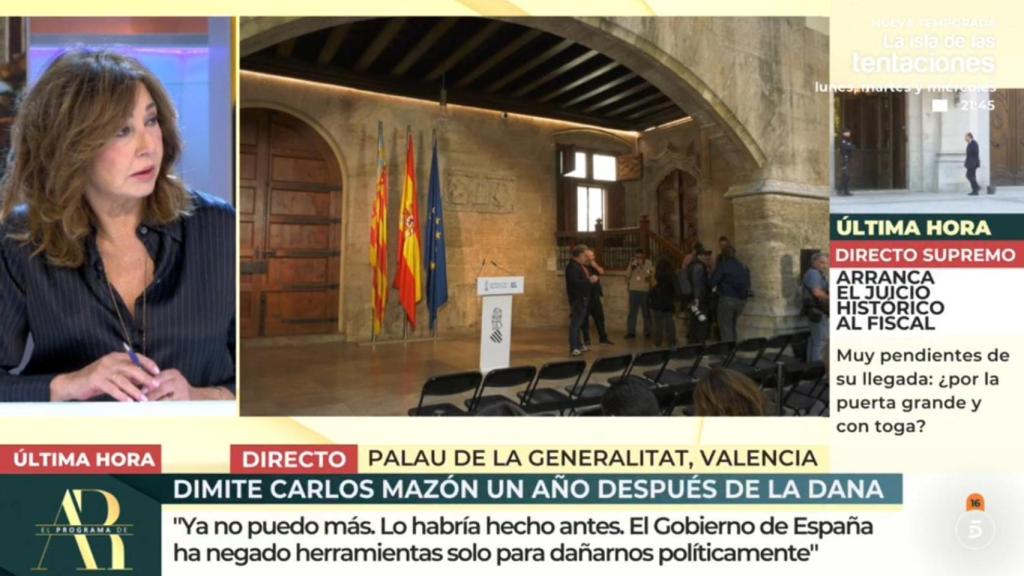 Ana Rosa Quintana, este lunes en 'El programa de Ana Rosa'.