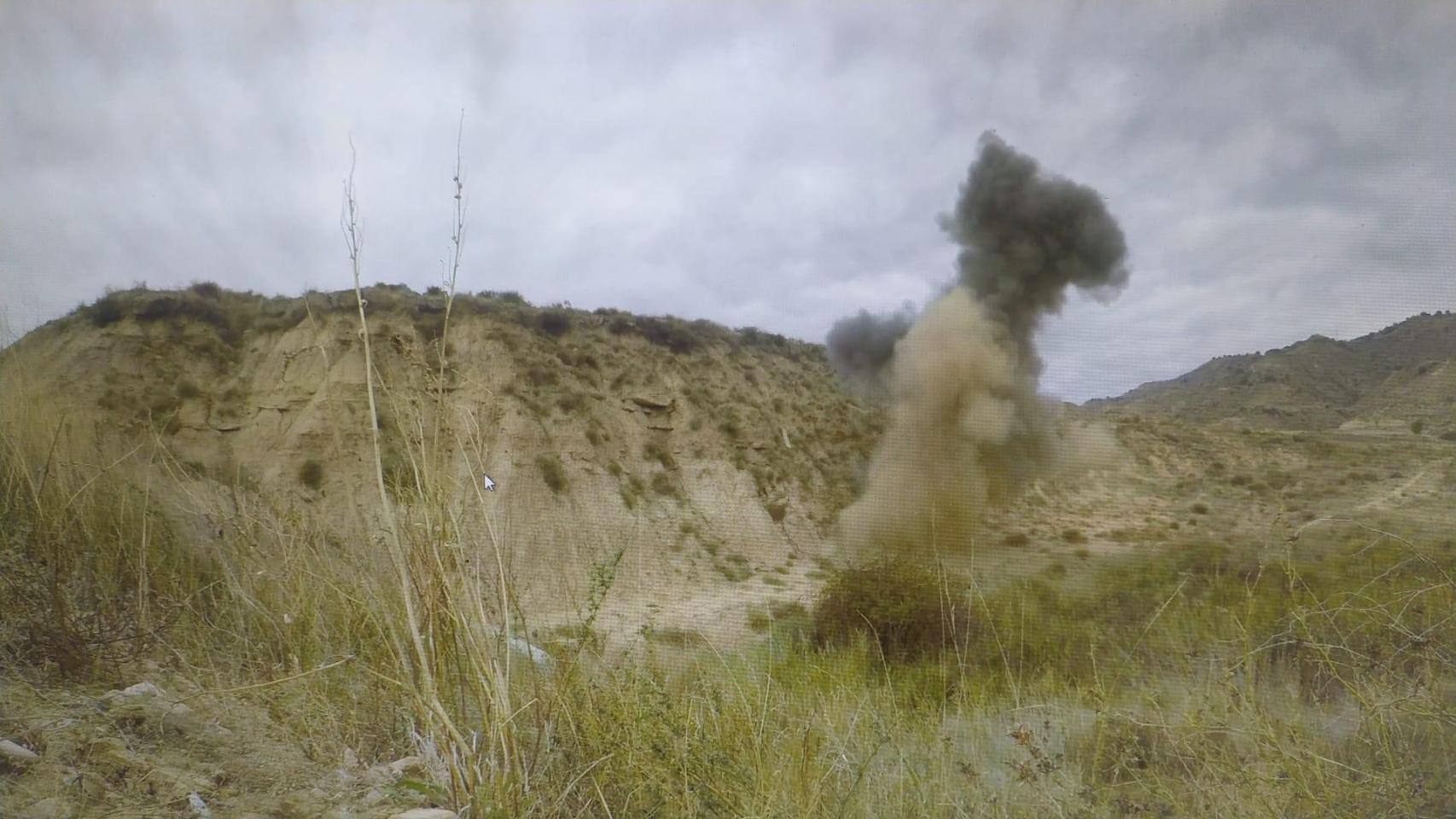 Localizan un proyectil de artillería de la Guerra Civil en Huesca.