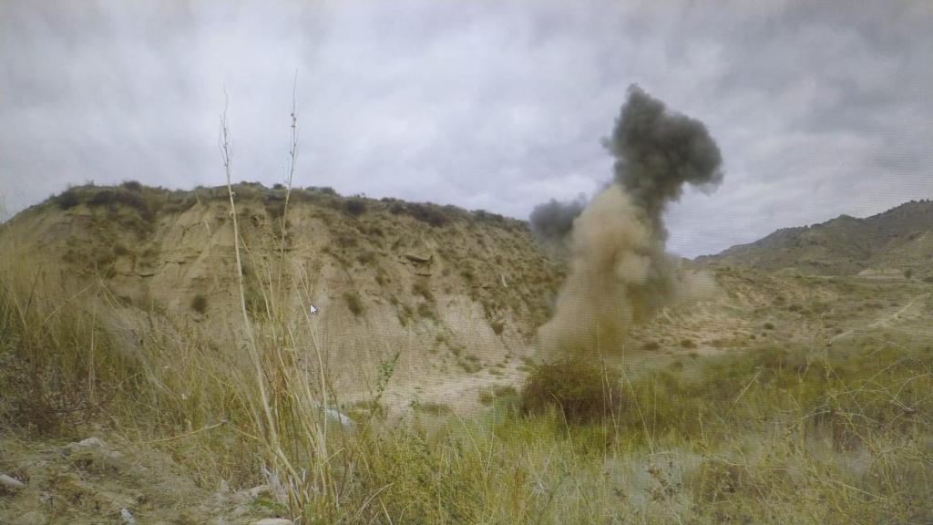 Localizan un proyectil de artillería de la Guerra Civil en Huesca.