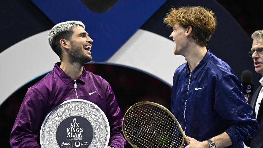 Carlos Alcaraz y Jannik Sinner, en el Six Kings Slam de Arabia Saudí