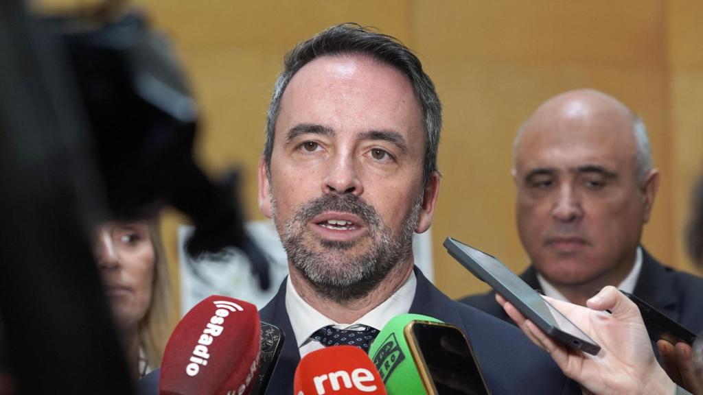 El secretario de Estado de Justicia, Manuel Olmedo, y la secretaria general para la Innovación y Calidad del Servicio Público de Justicia, Sofía Puente, presentan el proyecto final de la Ciudad de la Justicia de Valladolid