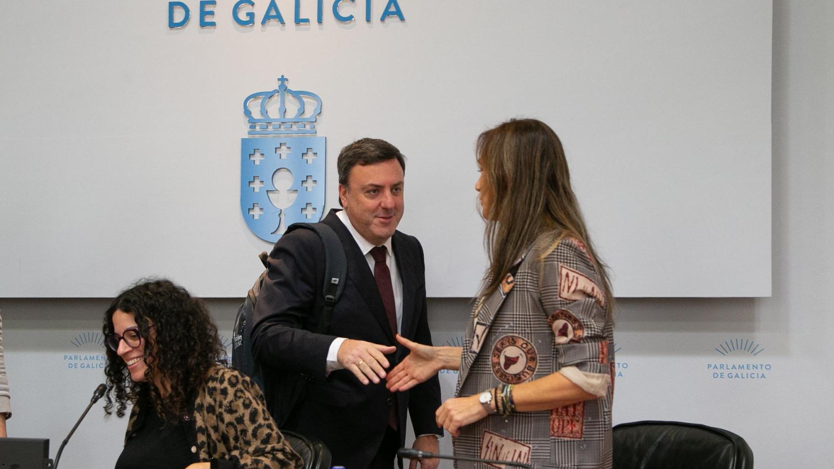 Valentín González Formoso en su visita al Parlamento de Galicia.