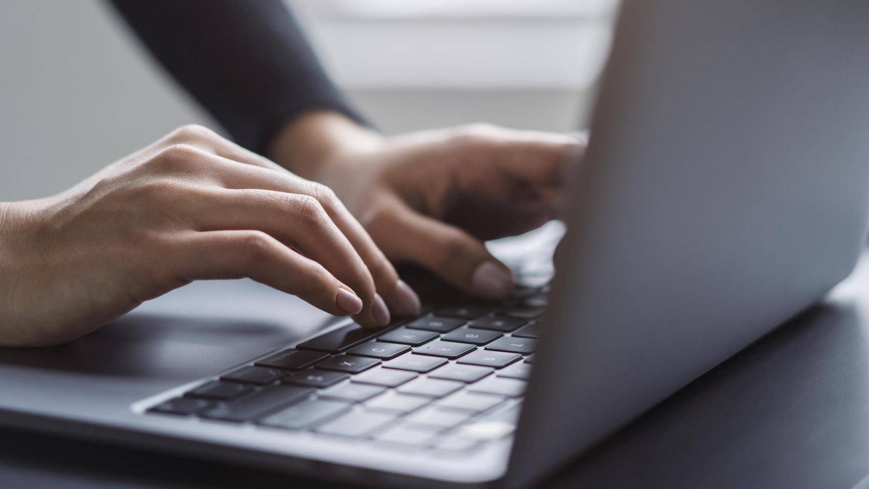 Un trabajador realiza una consulta en el ordenador