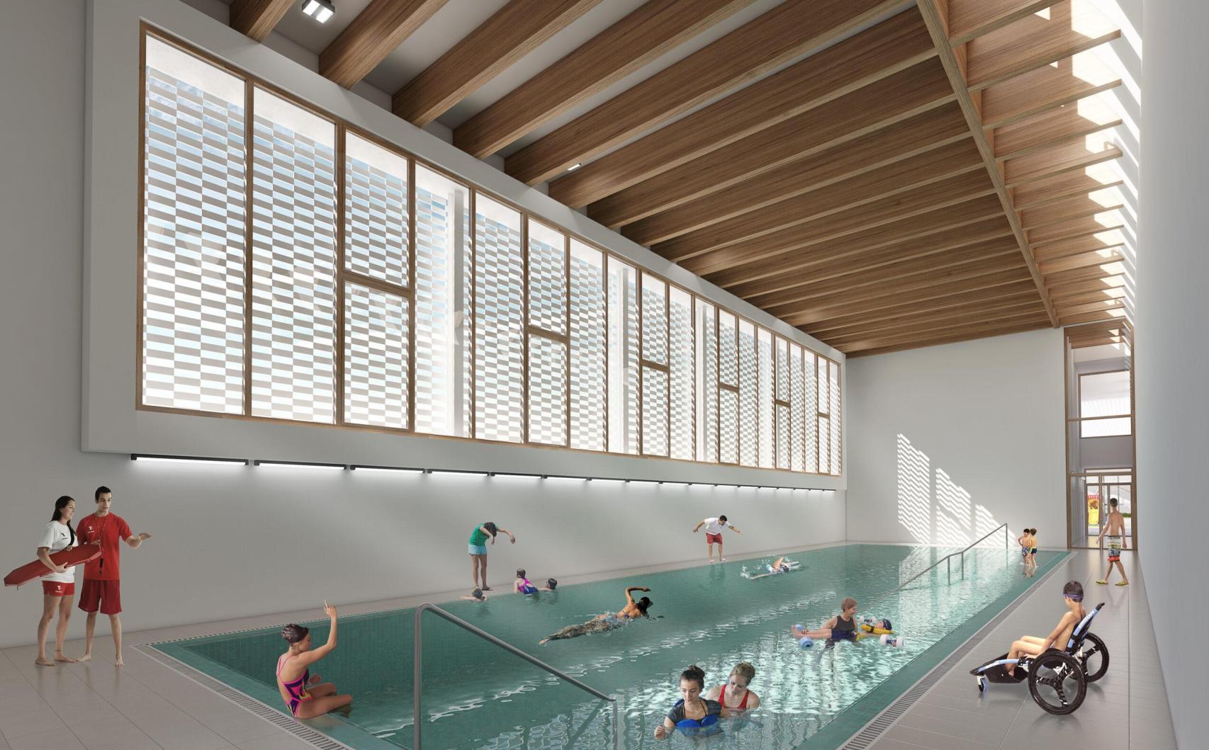 Interior de la piscina terapéutica.