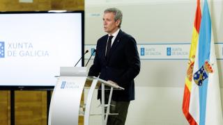 El presidente de la Xunta, Alfonso Rueda, en rueda de prensa tras el Consello de la Xunta