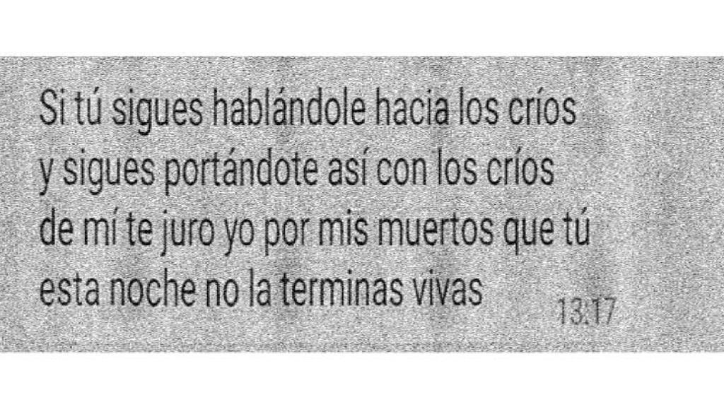 Una amenaza de muerte del maltratador a la madre de sus dos hijos.