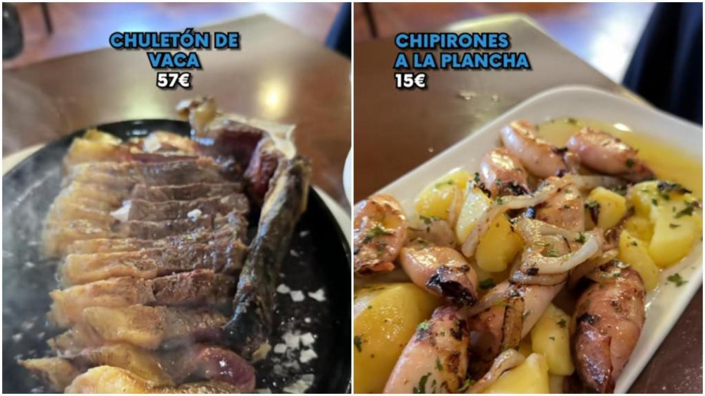 Platos de un restaurante gallego