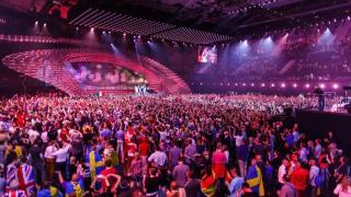 Imagen del Wiener Stadthalle durante la celebración del Festival de Eurovisión 2015 en Viena.