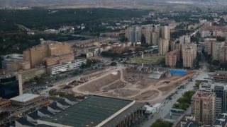 Obras de La Nueva Romareda desde el cielo