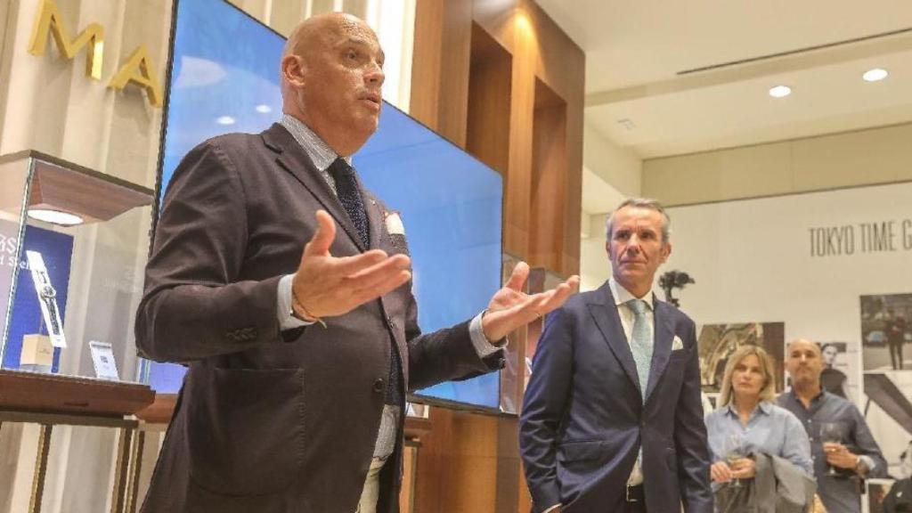 Frédéric Bondoux, presidente de Grand Seiko Europe y Aurelio Marcos, director general Joyería Marcos.