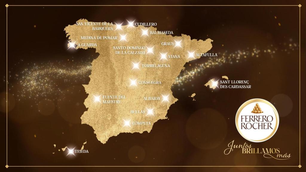 Mapa de las candidaturas de 'Juntos Brillamos Más 2025' de Ferrero Rocher.