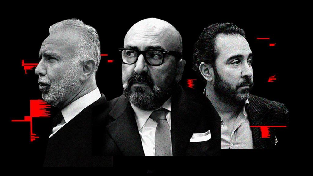 De izquierda a derecha: Ángel Víctor Torres, Koldo García y Víctor de Aldama.