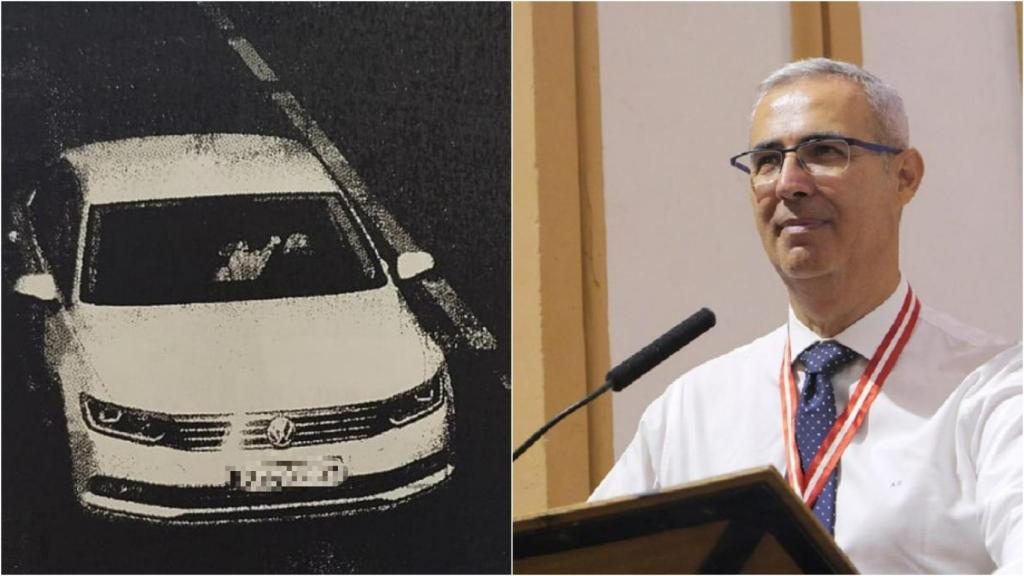 Hamid, al volante del coche de Antonio Campos, grabado por unas cámaras de seguridad, tras matar supuestamente al funcionario de El Ejido.