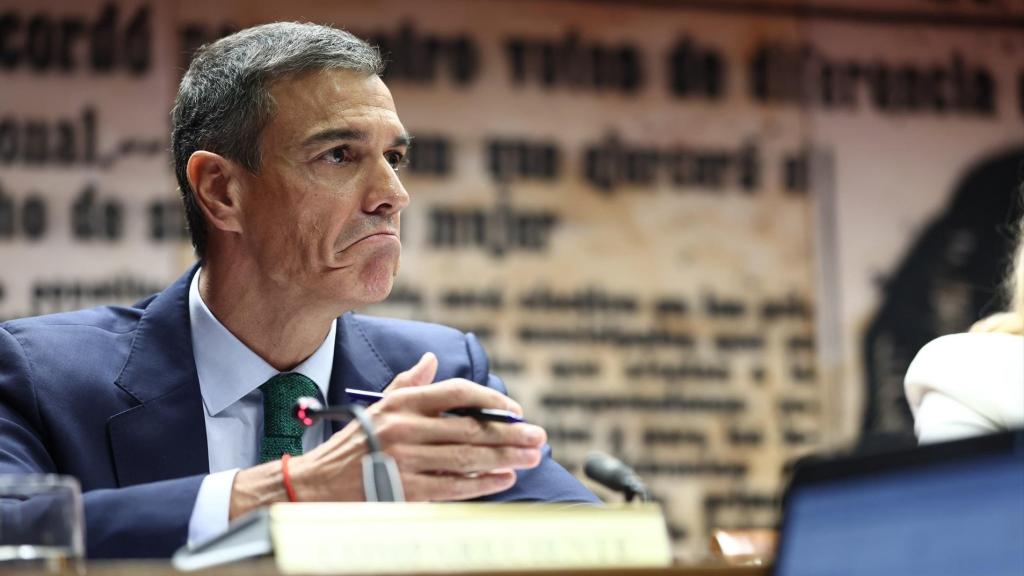 El presidente del Gobierno, Pedro Sánchez, durante la Comisión de Investigación sobre el 'caso Koldo', en el Senado. Eduardo Parra / Europa Press