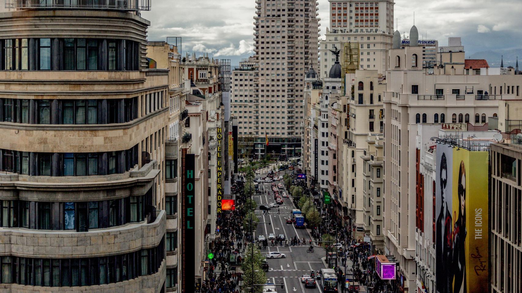 Vista desde las alturas del centro de Madrid.