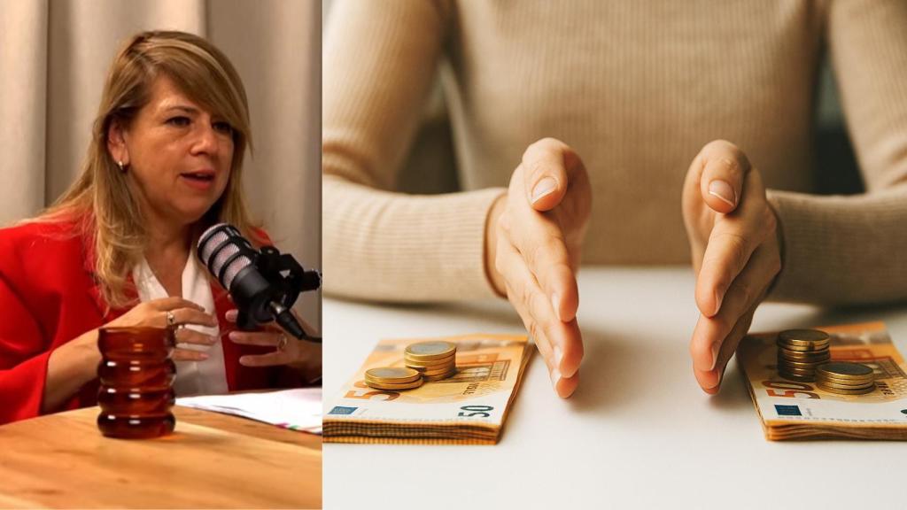 La abogada Margaret Hauschild y una separación de dinero sobre una mesa.