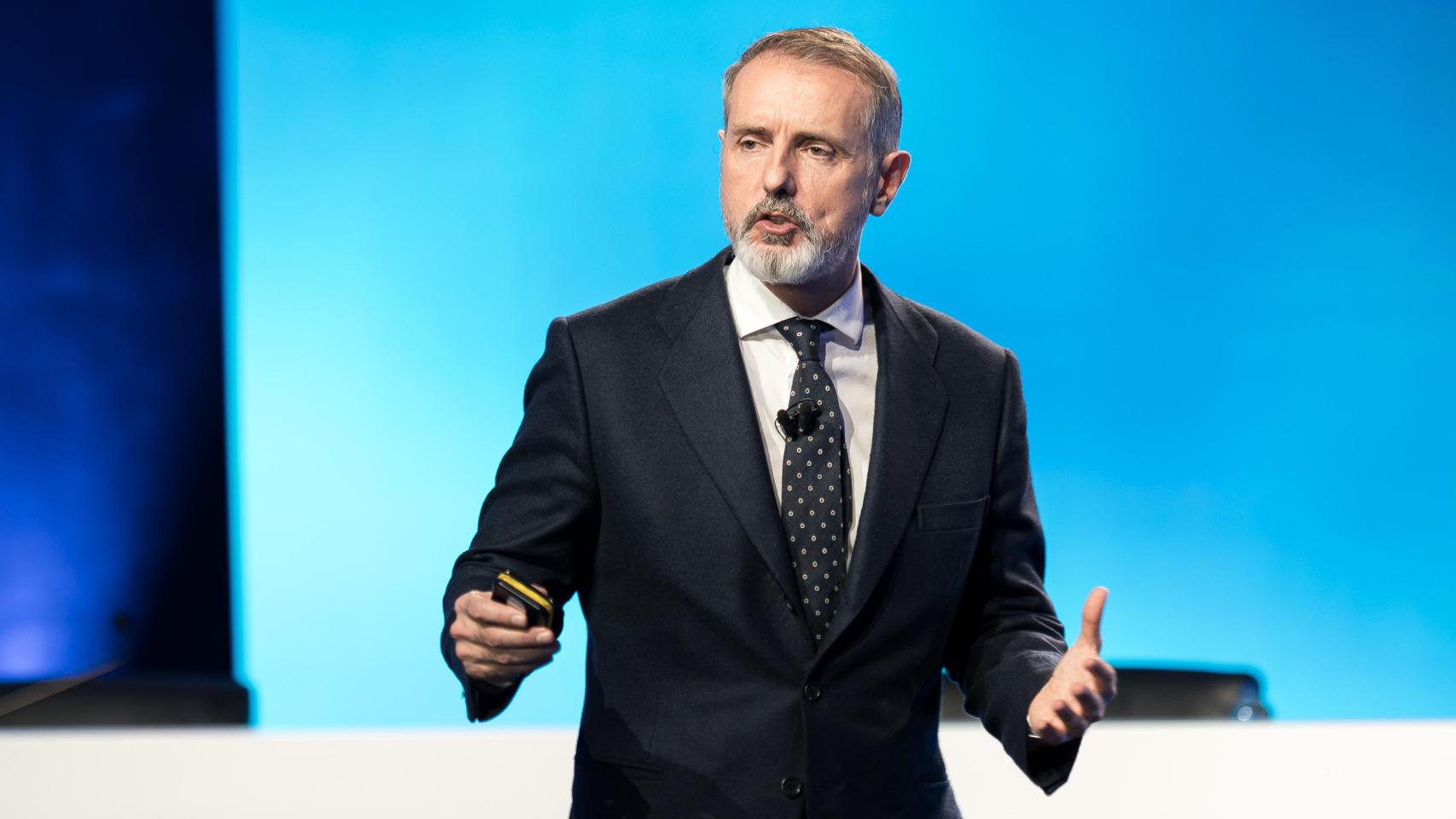 El presidente de Telefónica, Marc Murtra, en el Capital Markets Day de la operadora.