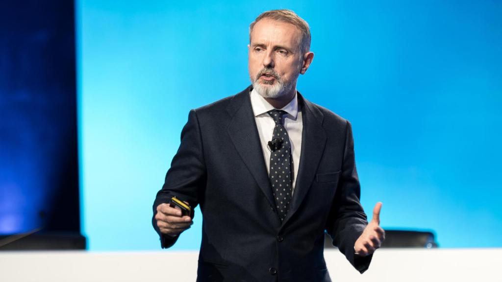 El presidente de Telefónica, Marc Murtra, en el Capital Markets Day de la operadora.