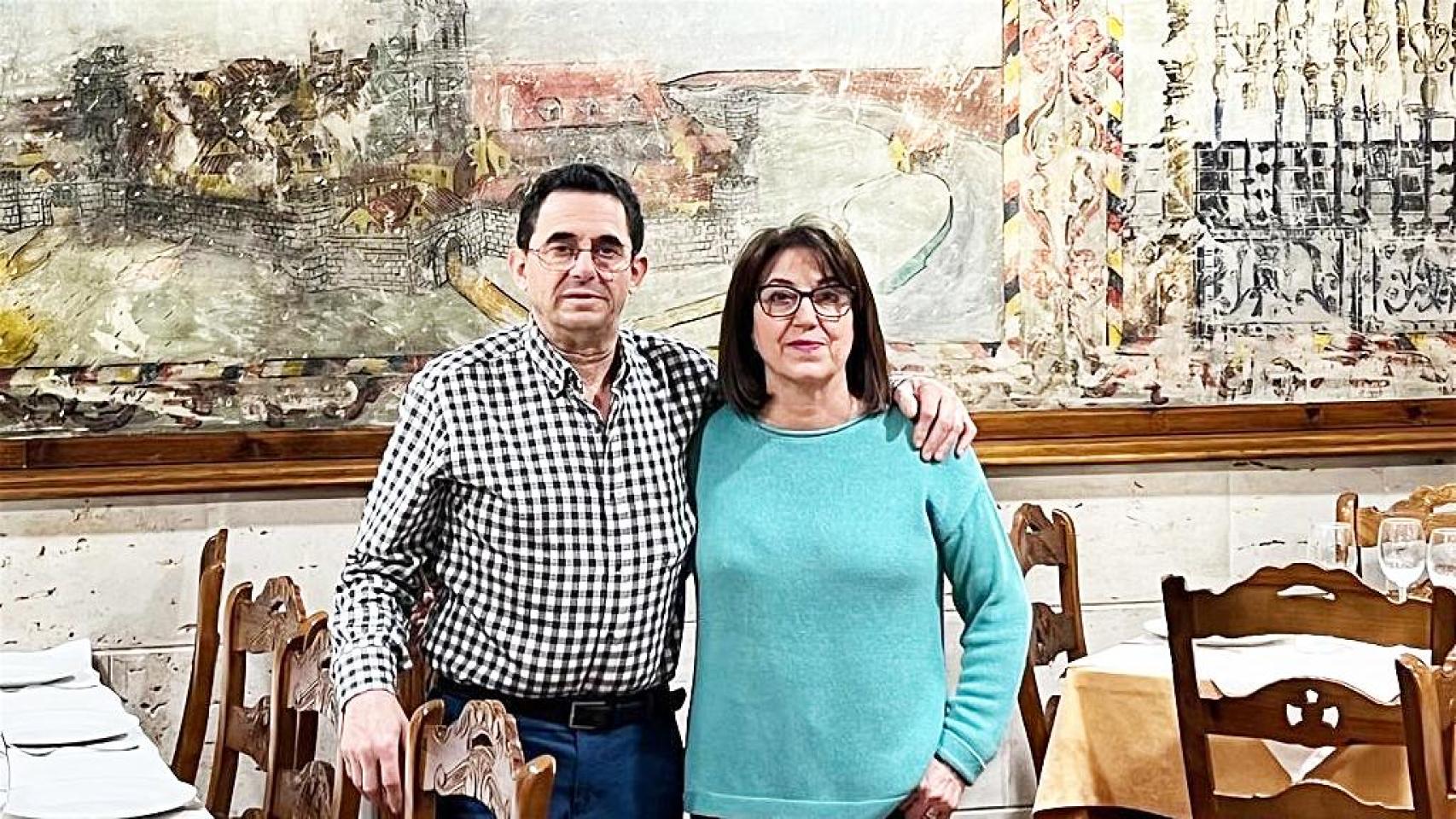 Pilar y Luis en el Restaurante Santamaría de Medina de Rioseco