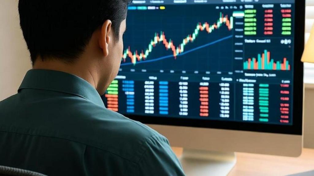 Imagen de una persona invirtiendo en bolsa.