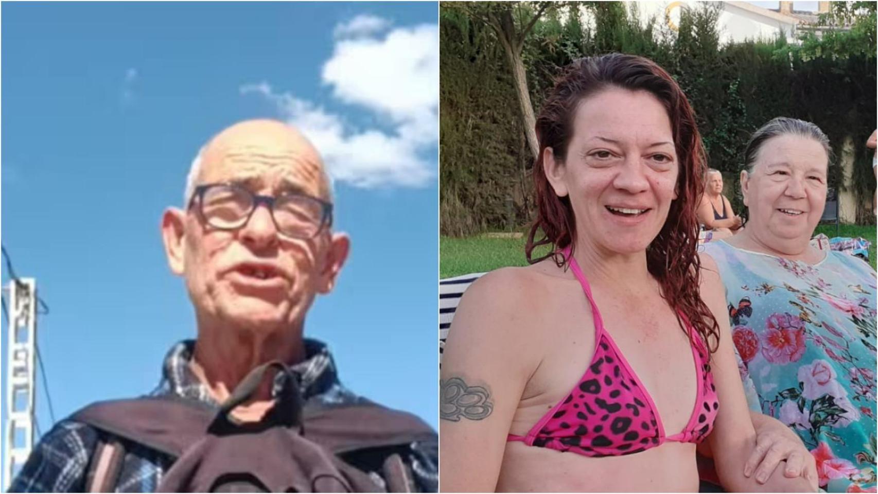 'Dinamita Montilla', en uno de sus vídeos de TikTok y a la derecha, Esther con su madre, Josefa, en la última foto que se hicieron juntas.