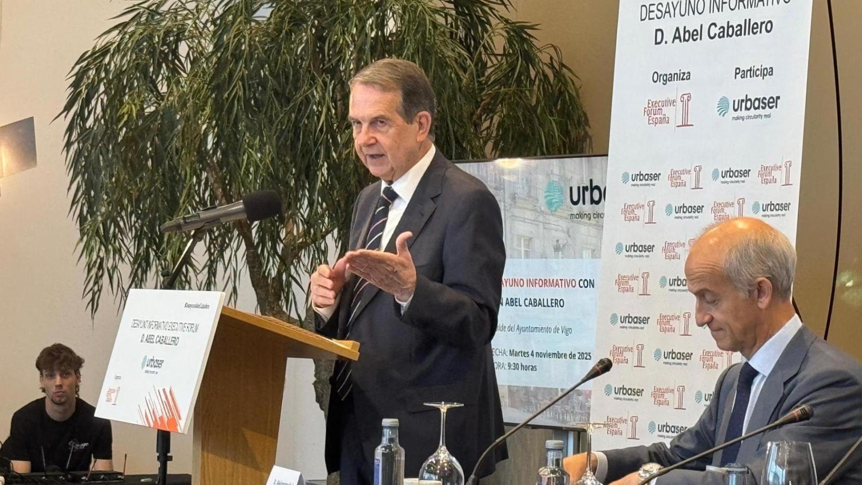 Abel Caballero, durante su intervención en el desayuno de Executive Forum España.
