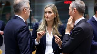La vicepresidenta tercera, Sara Aagesen, durante la reunión de este martes en Bruselas