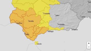 Actualización del mapa de la Aemet en Andalucñia.