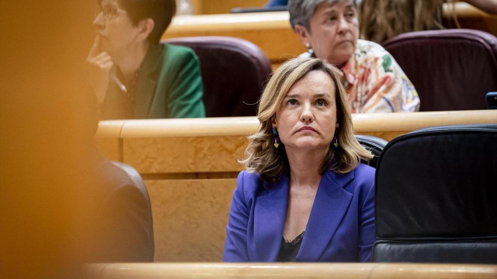 Pilar Alegría, este martes en la sesión de control al Gobierno en el Senado.