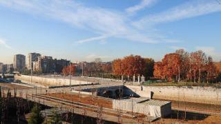 Vista aérea del antiguo Madrid Río.