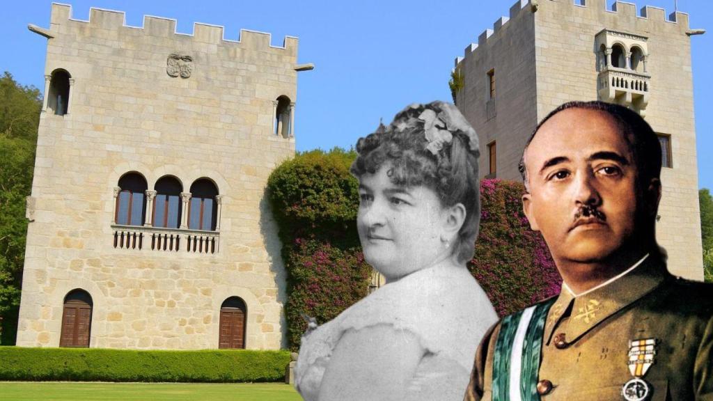 Recreación de la mansión con las figuras de Franco y Pardo Bazán.