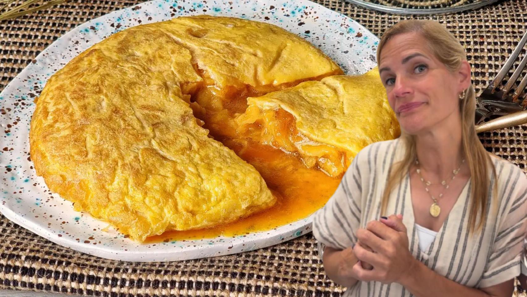 Paloma Blanc y una tortilla de patata.