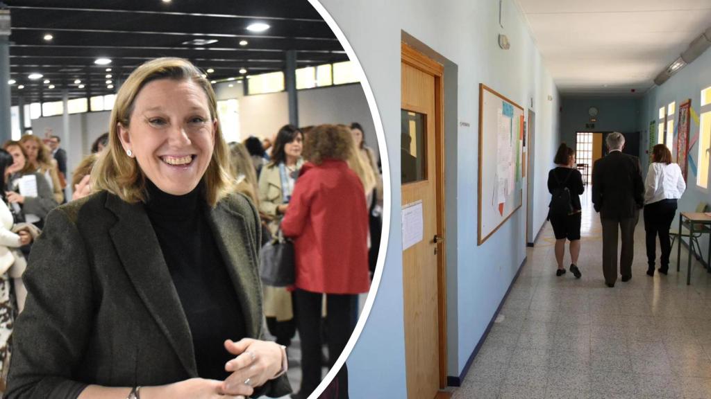 La vicepresidenta de la Junta de Castilla y León, Isabel Blanco, y el interior del Centro Menores Zambrana de Valladolid (Foto: Rubén Cacho - Ical)