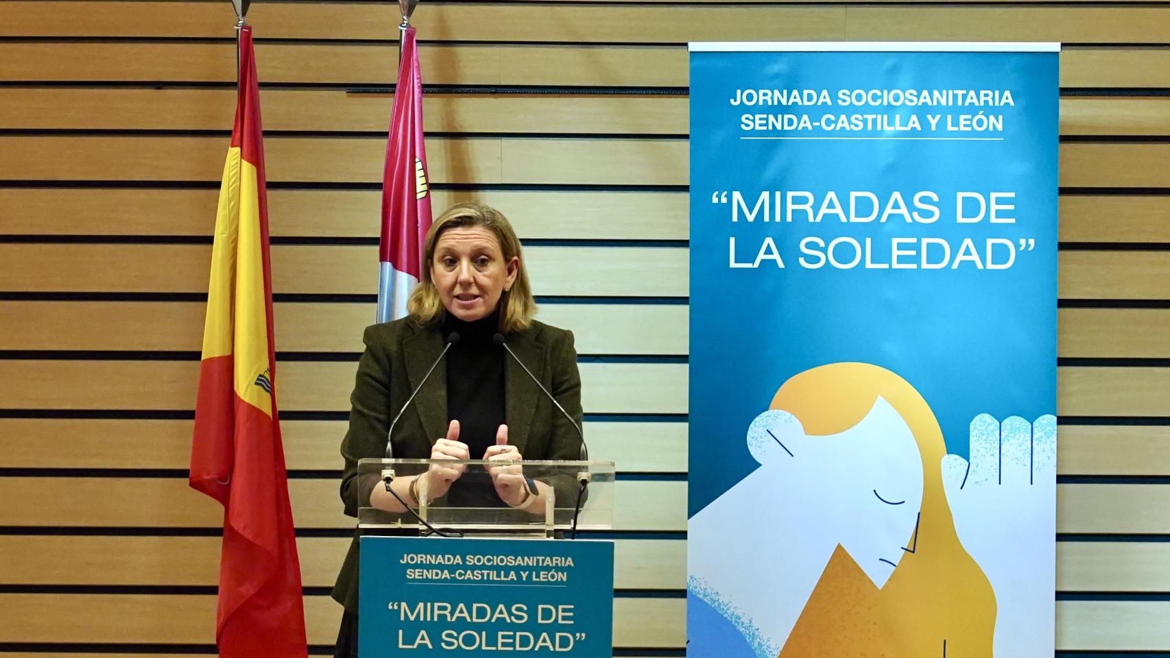 La vicepresidenta de la Junta de Castilla y León y consejera de Familia e Igualdad de Oportunidades, Isabel Blanco, inaugura la jornada sociosanitaria Senda Castilla y León ''Miradas de la soledad''.