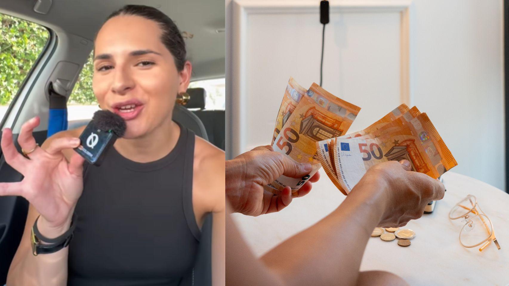 La joven explica su método de ahorro.