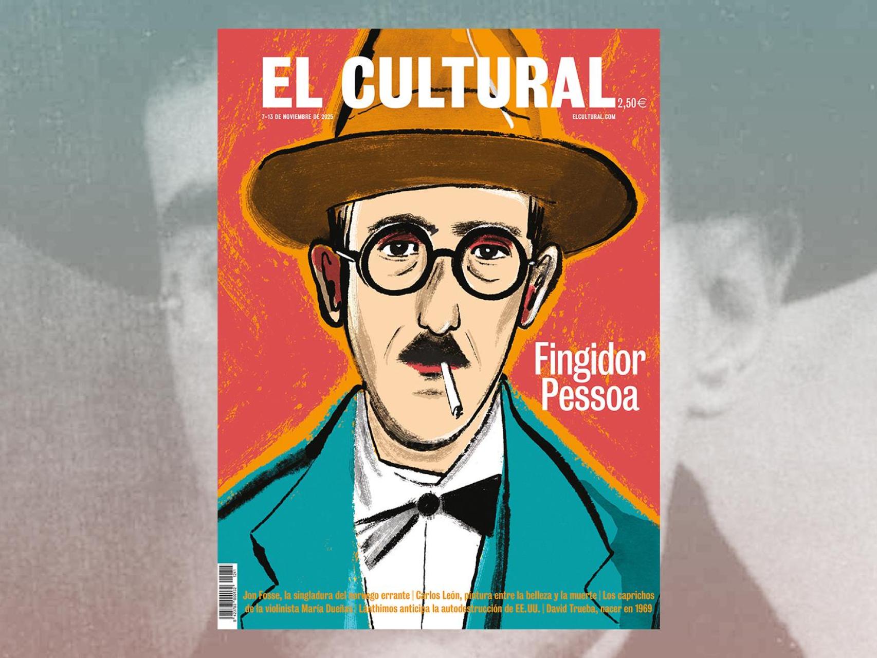 Fernando Pessoa visto por la ilustradora Patricia Bolaños en la portada de El Cultural del 7 de noviembre de 2025